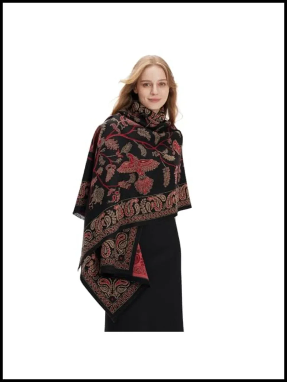 Reversible Paisley Pashmina Shawl Wrap Wedding Stole